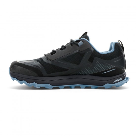 Altra Lone Peak All-Wthr Low Trail Running Shoes Black Blue Women